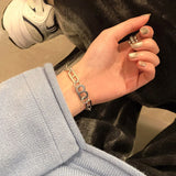 Metal Letter B Bracelet Stainless Steel Chain Bracelet For Women