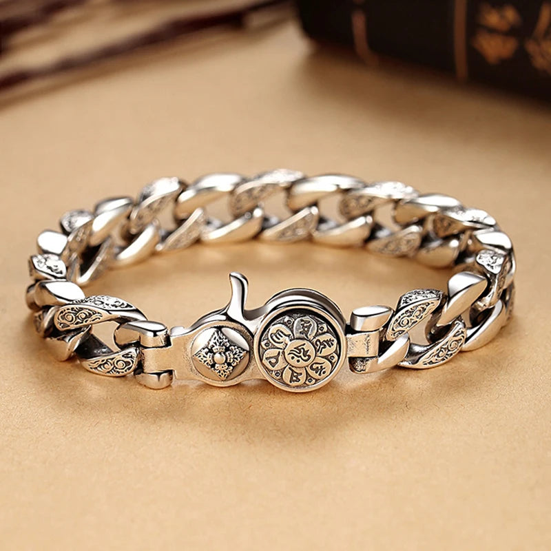 Jinbao Paixiu Men's Silver Bracelet Retro Bracelet Jewelry