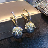 Pearl Irregular Pin Dangle Earrings For Woman Jewelry