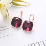 Square Stones Earrings With French Hook Lever Back