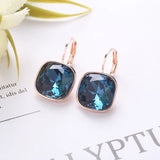 Square Stones Earrings With French Hook Lever Back