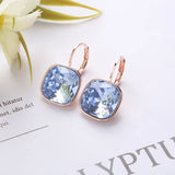 Square Stones Earrings With French Hook Lever Back