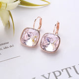 Square Stones Earrings With French Hook Lever Back