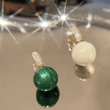Green Pearl Earrings Party Girls' Accessories Jewelry For Woman
