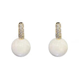 Green Pearl Earrings Party Girls' Accessories Jewelry For Woman