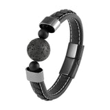 18mm Natural Volcanic Stone Men's Bracelet