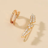 Bohemian Ear Cuffs Zircon Leaf Clip Earrings Women Climbers Stud Earring