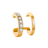 Bohemian Ear Cuffs Zircon Leaf Clip Earrings Women Climbers Stud Earring