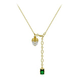 Baroque Pearl Pendant Colour Necklace Green Crystal Jewelry