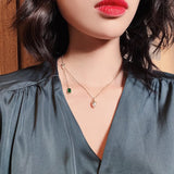 Baroque Pearl Pendant Colour Necklace Green Crystal Jewelry