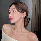 Pearl Tassel Long Earrings for Party Girls