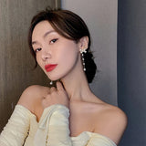 Pearl Tassel Long Earrings for Party Girls
