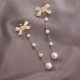 Pearl Tassel Long Earrings for Party Girls