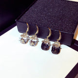 Zircon Flower Earrings for Women Dress Party Jewelry