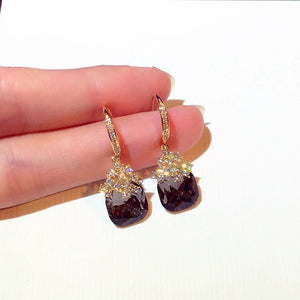 Zircon Flower Earrings for Women Dress Party Jewelry