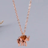 Elephant Pendant Necklace Rose Titanium Steel Woman Jewelry Christmas Gift