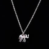 Elephant Pendant Necklace Rose Titanium Steel Woman Jewelry Christmas Gift