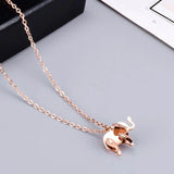 Elephant Pendant Necklace Rose Titanium Steel Woman Jewelry Christmas Gift