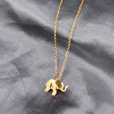 Elephant Pendant Necklace Rose Titanium Steel Woman Jewelry Christmas Gift