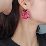 Candy Lambskin Leather Geometric Earrings