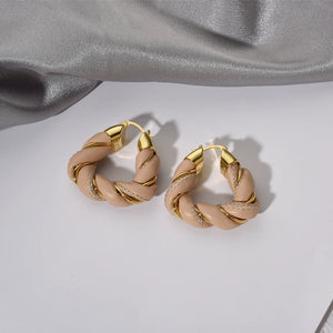 Candy Lambskin Leather Geometric Earrings