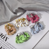 Candy Lambskin Leather Geometric Earrings
