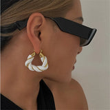 Candy Lambskin Leather Geometric Earrings