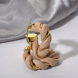 Candy Lambskin Leather Geometric Earrings