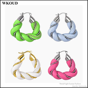 Candy Lambskin Leather Geometric Earrings