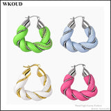 Candy Lambskin Leather Geometric Earrings