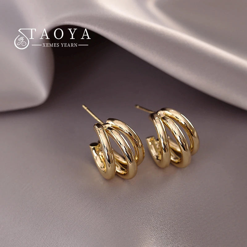 Metal Arc Earrings for Women Girls