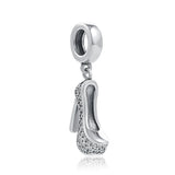 Hairdryer Bag Wine High Heels Beads Pendant Silver Bracelet