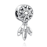 Hairdryer Bag Wine High Heels Beads Pendant Silver Bracelet