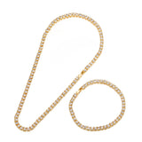 Rhinestone Men's Hip Hop Necklace Ice Tennis Chain Necklace