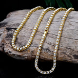Rhinestone Men's Hip Hop Necklace Ice Tennis Chain Necklace