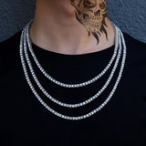 Rhinestone Men's Hip Hop Necklace Ice Tennis Chain Necklace