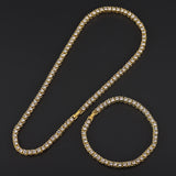 Rhinestone Men's Hip Hop Necklace Ice Tennis Chain Necklace