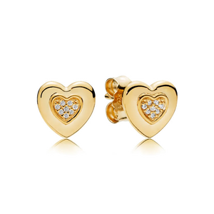 S925 Rose Silver Yellow Heart-shaped Earrings Pendant Jewelry Women