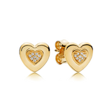 S925 Rose Silver Yellow Heart-shaped Earrings Pendant Jewelry Women