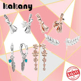 S925 Sterling Silver Bow Flower Feather Earrings for Women