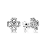 S925 Silver Snowflake Flower Earrings with Crystals