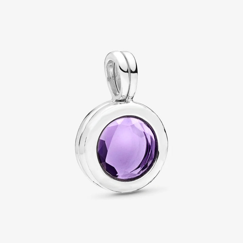 S925 Sterling Silver Floating Pendant Synthetic Amethyst Women's Jewelry