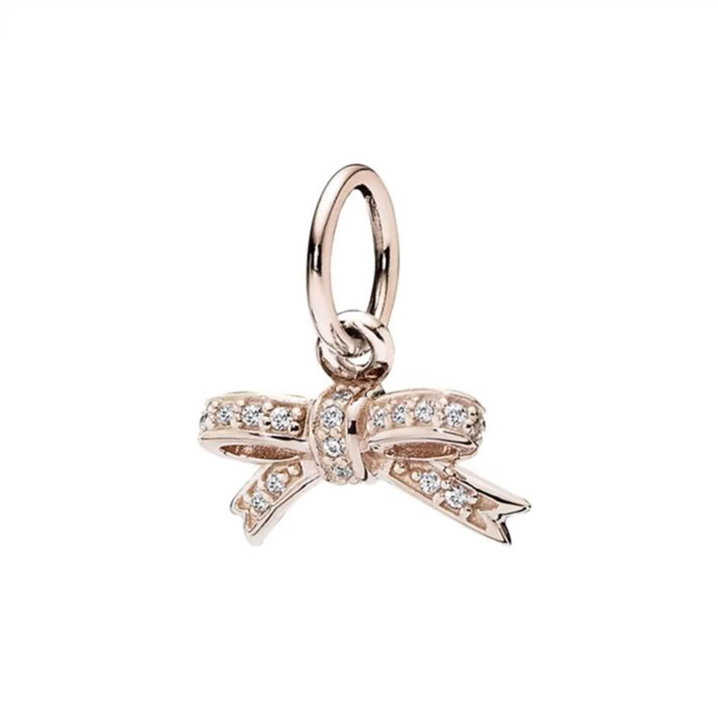 S925 Sterling Silver Heart Key Lock Bow Pendant Bracelet Women