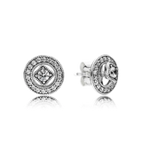 S925 Sterling Silver Rose Silver Retro Charm Earrings
