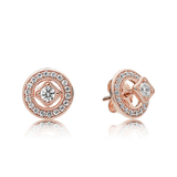 S925 Sterling Silver Rose Silver Retro Charm Earrings