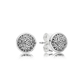 S925 Sterling Silver Rose Zircon Round Earrings for Women