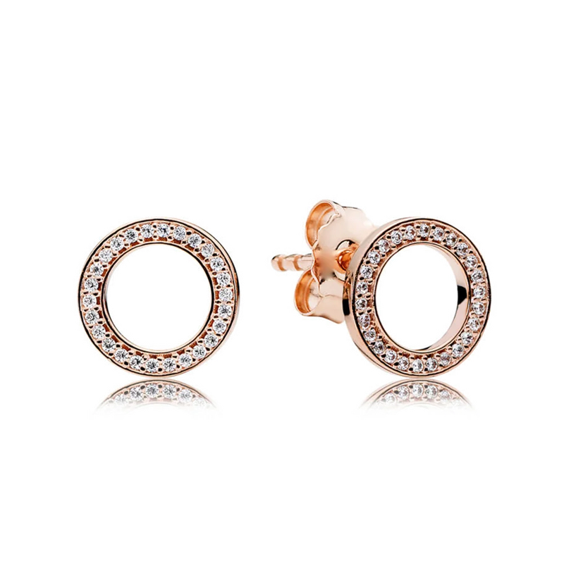S925 Sterling Silver Sparkling Round Earrings for Women