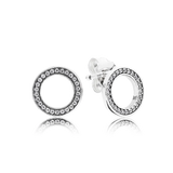 S925 Sterling Silver Sparkling Round Earrings for Women