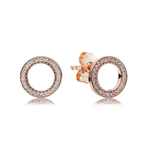 S925 Sterling Silver Sparkling Round Earrings for Women