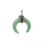 Natural Stone Ox Horn Moon Charms Pendant Diy Necklace Jewelry Accessories